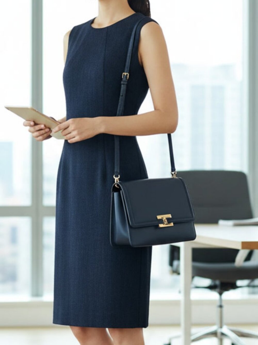 Comrags Sleeveless Dress in Heathered Blue Size XS